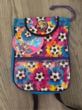 Lisa Frank Blue and Purple Drawstring Pouch